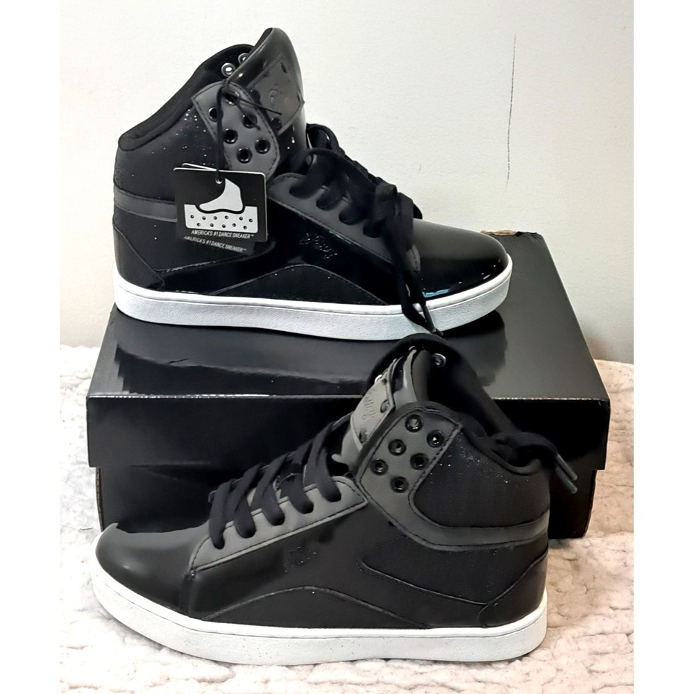 Pastry Pop Tart Glitter Dance Sneaker Girls Size 3 Black / White Hip Hop NEW i